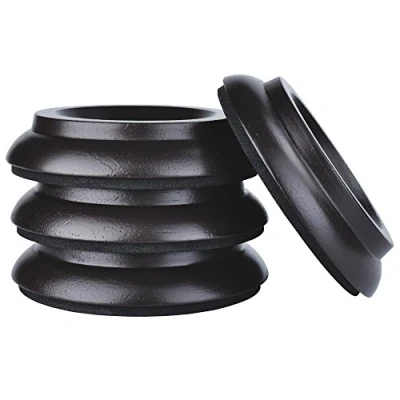 Afbeelding van KingPoint hardhout staande Piano Caster bekers set van 4 meubels been pads bescherming Cups Brown