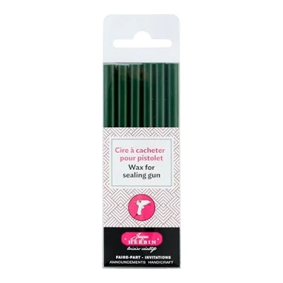 Afbeelding van J.Herbin 35830T Wax Sticks voor pistool, 6 stuks, ideaal knutselprojecten en scrapbooking, zacht, 1 verpakking, donkergroen