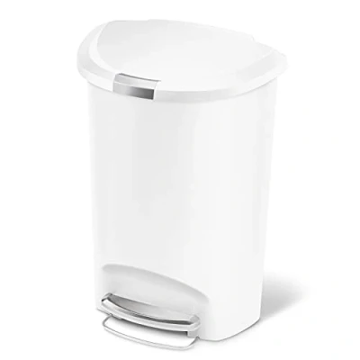 Afbeelding van Simplehuman Afvalemmer Half Rond 50 L Wit
