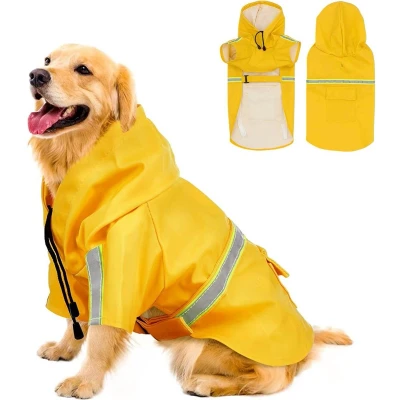 Afbeelding van Dutchwide Hondenjas Regenjas Hond Geel Maat L