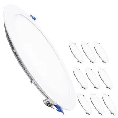 Afbeelding van LED ATOMANT Set van 10 platte ronde downlight panelen 225 mm 20 W CCT (warmwit, neutraal en koud wit, 205 gesneden, 1800 lumen, inclusief driver)
