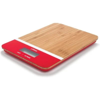 Afbeelding van Pebbly Keukenweegschaal, Bamboe, 23 X 16 Cm, Rood