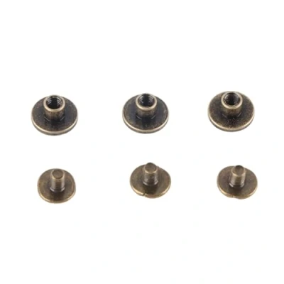 Afbeelding van 20 stuks klinknagels platte kop messing schroeven moeren nagels dop accessoires leer handwerk (5 mm)