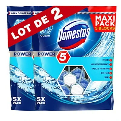 Afbeelding van Domestos Toiletblokjes WC Verfrisser Ocean 5 x 55gr