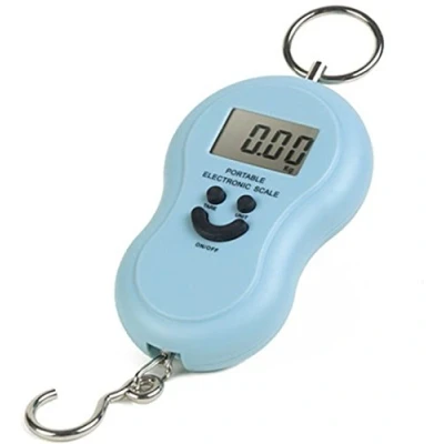 Afbeelding van TEMPO DI SALDI Professionele elektronische draagbare weegschaal met vishaak 40 kg voor koffer, verschillende kleuren, 1 stuk, meerkleurig, Meerkleurig