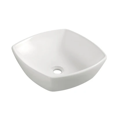 Afbeelding van Wiesbaden Plaza waskom vierkant 42 x 13,5 cm keramiek glans wit
