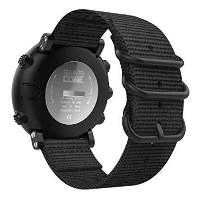 Afbeelding van MoKo Armband compatibel met Suunto Core, verstelbare vervangende polsband van geweven nylon dubbele gesp voor Core smartwatch zwart