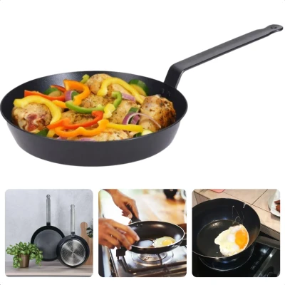 Afbeelding van Cheqo® Aluminium Koekenpan Bakpan Ø28cm x H5cm 2,5mm Dikte Metaal Handvat Alle Warmtebronnen Gas, Elektrisch, Keramisch, Inductie, Halogeen, Oven Non Stick Coating