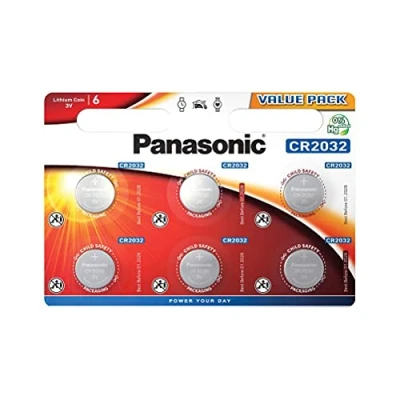 Afbeelding van Panasonic CR2032 Lithium knoopcellen, 3 V, 225 mAh, 6 stuks
