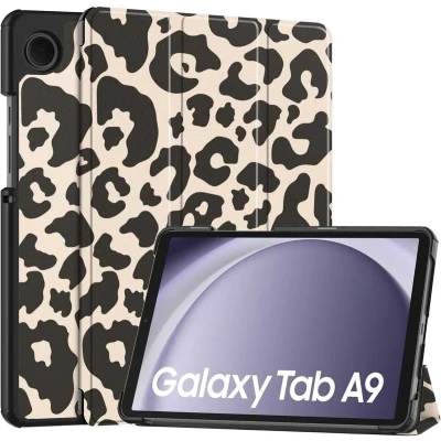 Afbeelding van iMoshion Tablet Hoes Geschikt voor Samsung Galaxy Tab A9 8.7 inch Design Trifold Bookcase Meerkleurig /Leopard