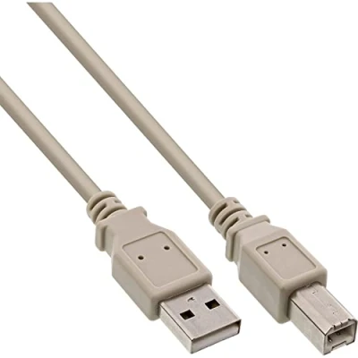 Afbeelding van USB naar B kabel USB2.0 tot 1A / beige 5 meter