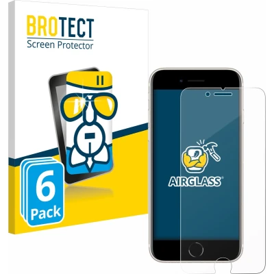 Afbeelding van BROTECT AirGlass kogelwerende glasfolie (6 Stuk, Apple iPhone SE), Smartphone beschermfolie, Transparant
