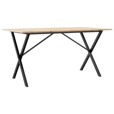 Afbeelding van vidaXL Eettafel X frame 160x80x75 cm massief grenenhout en gietijzer