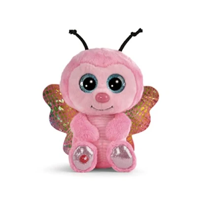 Afbeelding van NICI GLUBSCHIS Vlinder Lilli Papilli 15 cm knuffelig pluche, schattig knuffeldier om te verwennen en gebruiken als speelgoed, voor kinderen volwassenen, 48734, super cadeau idee, roze