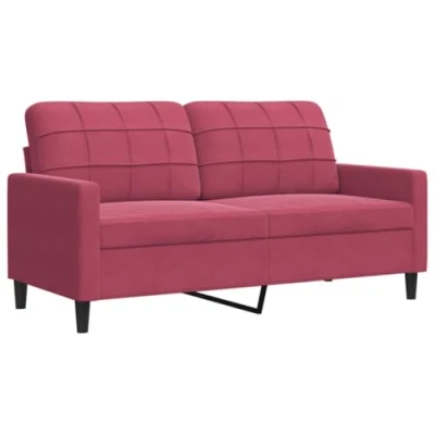Afbeelding van Tweezitsbank 140 cm fluweel wijnrood
