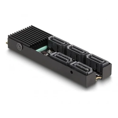 Afbeelding van Delock Converter M.2 2280 Key B+M male naar 5 x SATA met koellichaam, Accessoires voor harde schijven