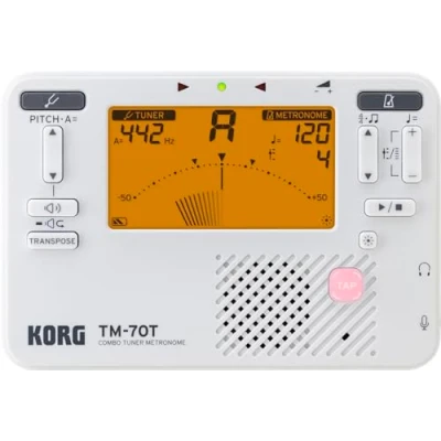 Afbeelding van Korg TM 70T WH Combo Tuner Metronome Chromatisch stemapparaat