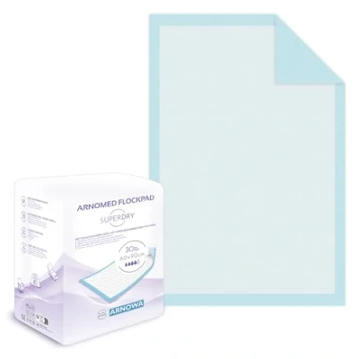 Afbeelding van 60 x ARNOMED wegwerponderlegger, 90 cm, absorberende incontinentiematrasbeschermer voor eenmalig gebruik, aankleedkussen baby&#039;s, cellulose onderleggers, 5 lagen het bed bij