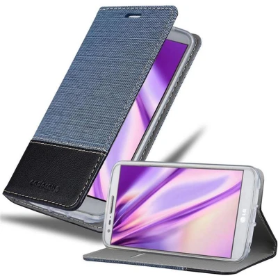 Afbeelding van Cadorabo Hoesje geschikt voor LG G2 in DONKERBLAUW ZWART Beschermhoes met magnetische sluiting, standfunctie en kaartvakje Book Case Cover Etui
