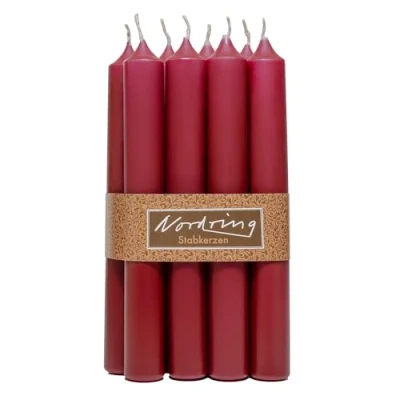 Afbeelding van Nordring 8 staafkaarsen 2,2 x 18 cm, rood
