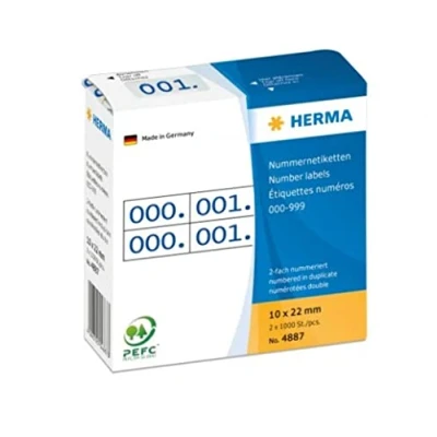 Afbeelding van SB Herma dubbele nummers blauw 4887
