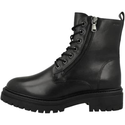 Afbeelding van Geox Iridea Enkellaarsjes met plateauzool, Dames, Maat: 36, Black Leer
