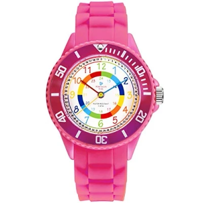 Afbeelding van Alienwork Kinderen Horloge Lederen Horlogerie Jongens Meisjes Leren Waterdicht 5 ATM