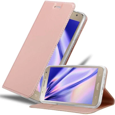 Afbeelding van Cadorabo Hoesje geschikt voor Samsung Galaxy J7 2015 in CLASSY ROSE GOUD Beschermhoes met magnetische sluiting, standfunctie en kaartvakje Book Case Cover Etui