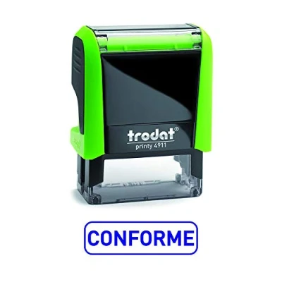 Afbeelding van Trodat 4911 Printy commerciële formulestempel met conforme tekst, automatische stempel, tekstplaatgrootte 37 x 14 mm, blauw