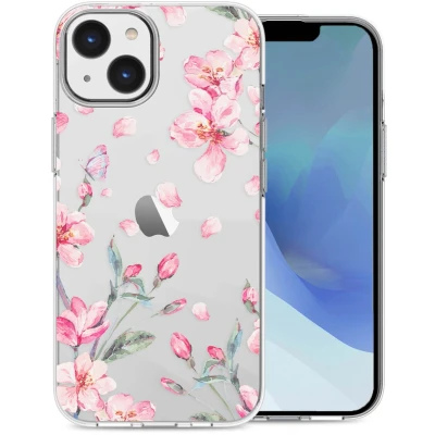 Afbeelding van iMoshion hoesje Geschikt voor iPhone 14 Siliconen Design Roze / Blossom Watercolor