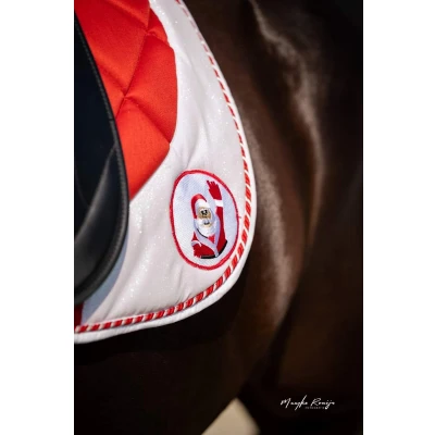 Afbeelding van HB Zadeldek Christmas Dressuur Red Glitter Full