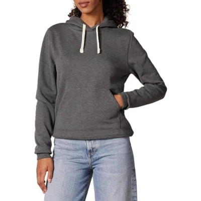 Image de Amazon Essentials Sweat à capuche en polaire (disponible grande taille) Women&#039;s, Charbon Chiné, L
