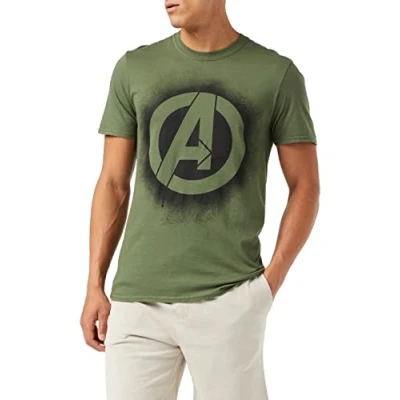 Afbeelding van Marvel Avengers Logo T shirt voor heren, Militair Groen