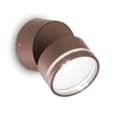 Afbeelding van Ideal Lux Omega Round LED wandlamp 4.000K koffie