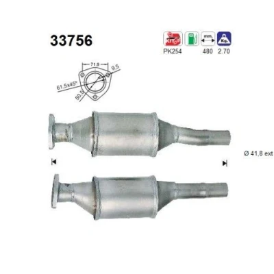 Afbeelding van AS 33756 Katalysator 480mm