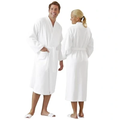 Afbeelding van ZOLLNER Badjas voor dames en heren, maat S 6XL, katoen, wit, 019, Wit.
