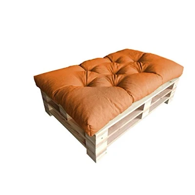 Afbeelding van chilly pilley Palletkussen, Eu schuimvlokken, voor palletmeubels, rugleuning, bankkussen, zijkussen, set van veel kussens (zitkussen 120 x 60 cm, oranje)
