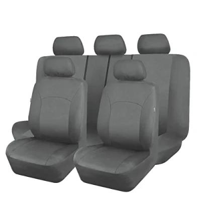 Afbeelding van Flying Banner Platte Doek Universele Fit Autostoelhoezen Volledige Set met Airbag Compatibel (Grijs)