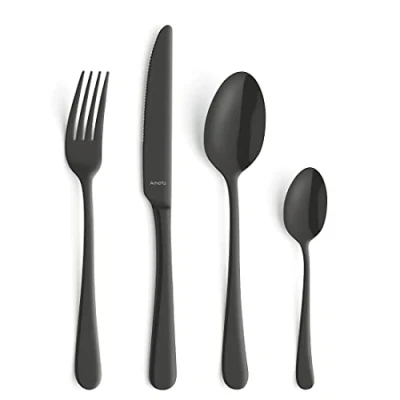 Image de Amefa Ménagère Austin 24 pièces pour 6 personnes Noir Mat