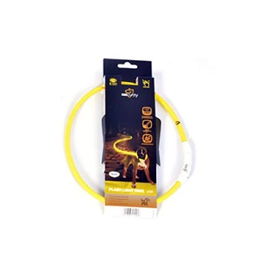 Afbeelding van Licht ring halsband geel met USB lader 45 cm