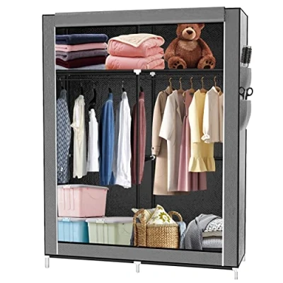 Afbeelding van RELOVE Opvouwbare opbergkast, vliesstoffen kast met ritssluiting, campingkast, 105 x 45 170 cm