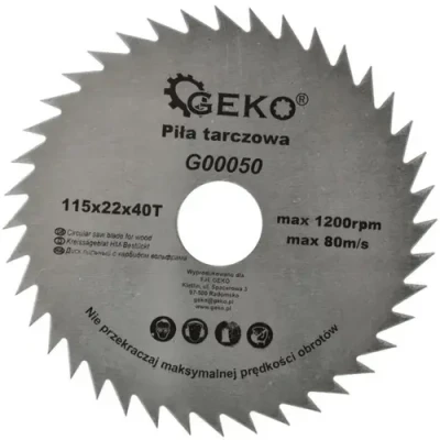 Afbeelding van GEKO Circular saw blade for wood 115x22x40T