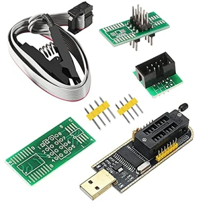 Afbeelding van SOIC8 SOP8 Flash Chip IC CH341A Timer USB EEPROM BIOS programmeermodule (SB programmeur + clip adapter)