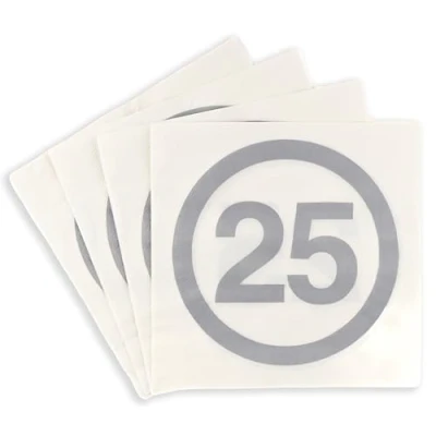 Afbeelding van verjaardag tafeldecoratie zilveren bruiloft decoratieve servetten 25e vrouw Tiwoca