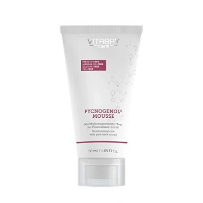 Afbeelding van Vitabay Care Pycnogenol Foam 50 ml met hyaluronzuur anti rimpel gezichtscrème en hydraterende crème spf antioxidant dennenschorsextract OPC aging beschermt tegen UV