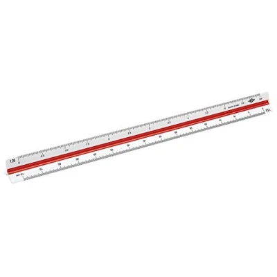 Afbeelding van Wedo 5255002 Driehoekige schaal (DIN ingenieur, kunststof, 30 cm, 1:2,5, 1:5, 1:10, 1:20, 1:50, 1:100) wit