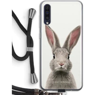 Afbeelding van Case Company® hoesje met Koord geschikt voor Samsung Galaxy A50 Daisy Telefoonhoesje Zwart Bescherming aan alle Kanten en Over de Schermrand