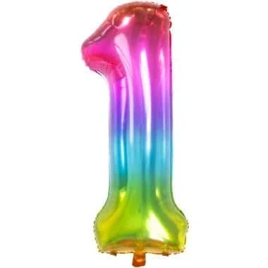Afbeelding van Helium ballon Yummy Gummy regenboog cijfer 1 81cm