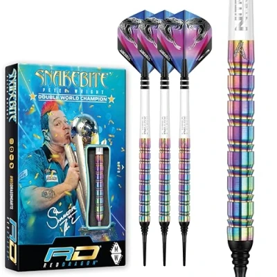 Afbeelding van RED DRAGON Peter Wright Snakebite 1: Softip Tungsten Steel Dartpijlen Professioneel 16 gram vat/18 totaal gewicht