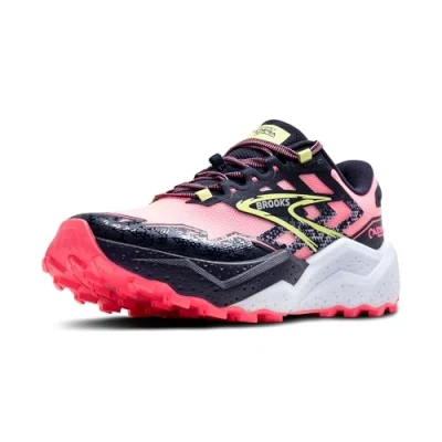Afbeelding van Brooks Caldera 7 Trail hardloopschoenen, Dames, Maat: 38.5, Pink peacoat sunny lime Textiel